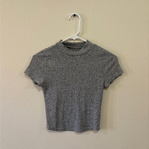 Me to We Heather Gray Cropped Short Sleeve Tee
